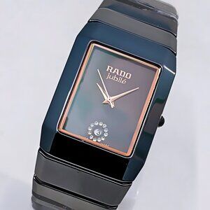 🔥 RADO Quartz 36 MM Ceramic Date Show Unisex Black Wristwatch